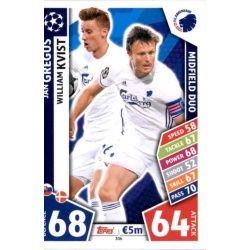 Ján Greguš - William Kvist - Midfield Duo København 306 Match Attax Champions 2017-18