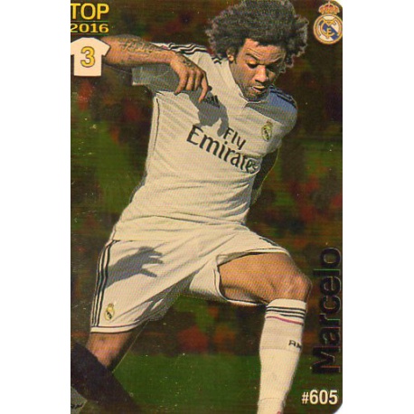 Marcelo Real Madrid Dorado Puntas Redondas 605 Las Fichas Quiz Liga 2016 Official Quiz Game Collection