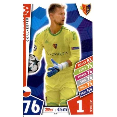 Tomáš Vaclík Basilea 308 Match Attax Champions 2017-18