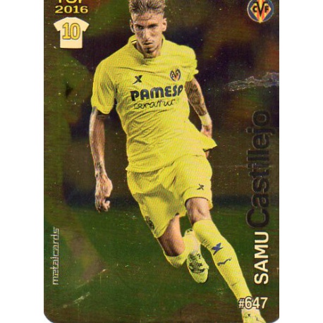 Samu Castillejo Villarreal Dorado Puntas Redondas 647 Las Fichas Quiz Liga 2016 Official Quiz Game Collection