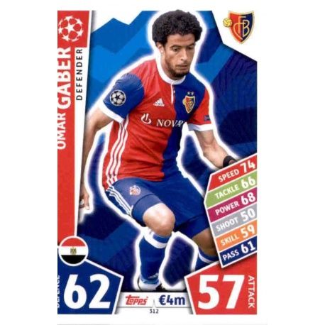 Omar Gaber Basilea 312 Match Attax Champions 2017-18
