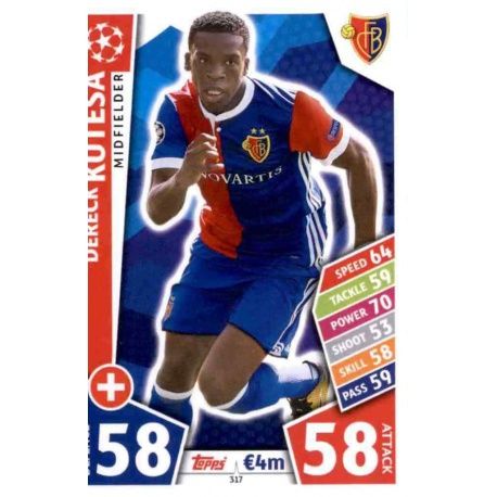 Dereck Kutesa Basilea 317 Match Attax Champions 2017-18