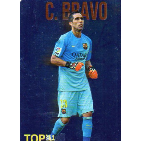 Claudio Bravo Barcelona Top 11 Liso Metalcard Limited Edition Las Fichas Quiz Liga 2016 Official Quiz Game Collection