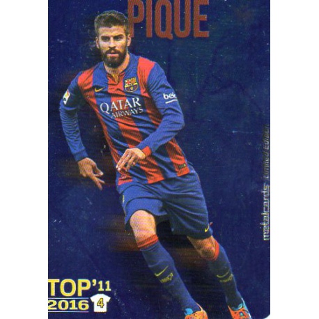 Piqué Barcelona Top 11 Liso Metalcard Limited Edition Las Fichas Quiz Liga 2016 Official Quiz Game Collection