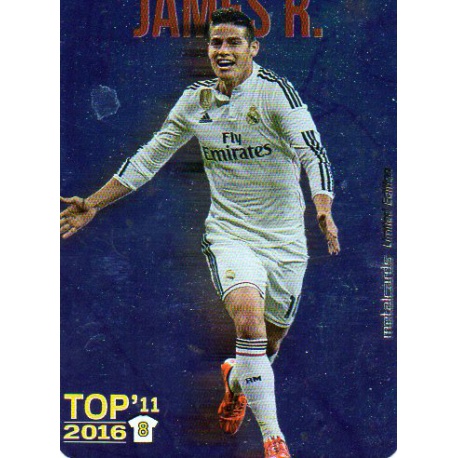 James Rodríguez Real Madrid Top 11 Liso Metalcard Limited Edition Las Fichas Quiz Liga 2016 Official Quiz Game Collection