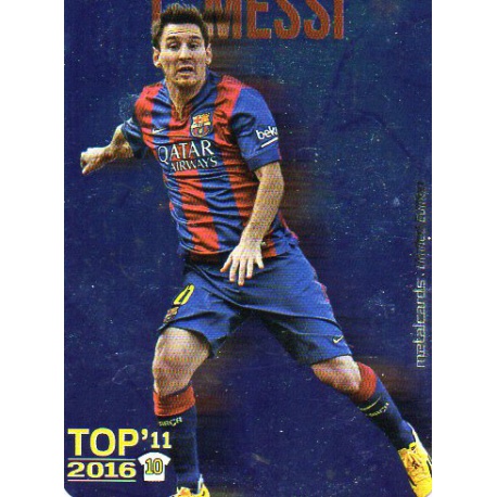 Messi Barcelona Top 11 Liso Metalcard Limited Edition Las Fichas Quiz Liga 2016 Official Quiz Game Collection