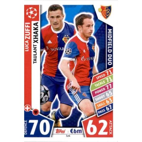 Luca Zuffi - Taulant Xhaka - Midfield Duo Basilea 324 Match Attax Champions 2017-18