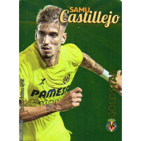 Samu Castillejo Villarreal Gold Star Brillo Liso Limited Edition Las Fichas Quiz Liga 2016 Official Quiz Game Collection