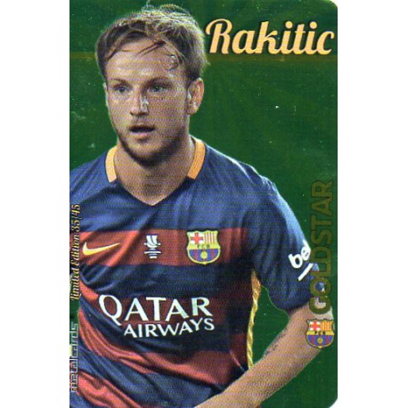 Rakitic Barcelona Gold Star Brillo Liso Limited Edition Las Fichas Quiz Liga 2016 Official Quiz Game Collection