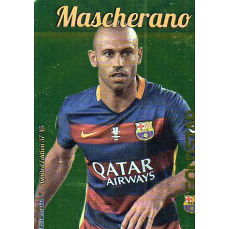 Mascherano Barcelona Gold Star Brillo Liso Limited Edition Las Fichas Quiz Liga 2016 Official Quiz Game Collection