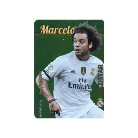 Marcelo Real Madrid Gold Star Brillo Liso Limited Edition Las Fichas Quiz Liga 2016 Official Quiz Game Collection