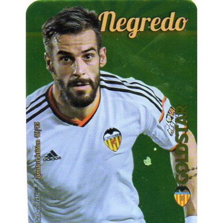 Negredo Valencia Gold Star Brillo Liso Limited Edition Las Fichas Quiz Liga 2016 Official Quiz Game Collection