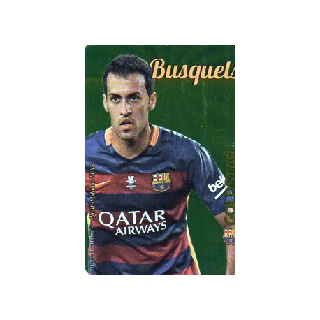 Busquets Barcelona Gold Star Brillo Liso Limited Edition Las Fichas Quiz Liga 2016 Official Quiz Game Collection