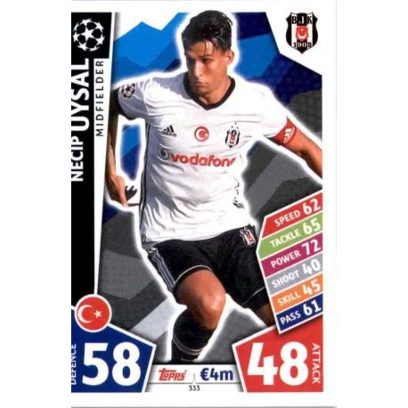 Necip Uysal Besiktas 333 Match Attax Champions 2017-18