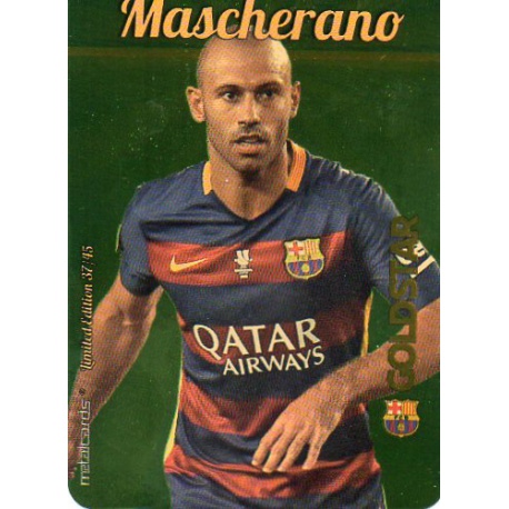 Mascherano Barcelona Gold Star Dorado Limited Edition Las Fichas Quiz Liga 2016 Official Quiz Game Collection