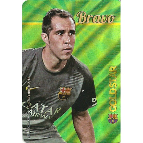 Claudio Bravo Barcelona Gold Star Rayas Diagonales Limited Edition Las Fichas Quiz Liga 2016 Official Quiz Game Collection