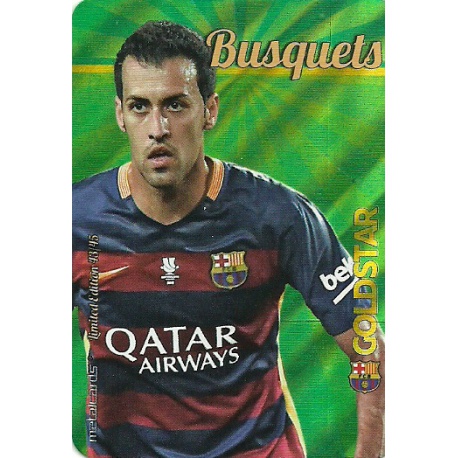 Busquets Barcelona Gold Star Rayas Diagonales Limited Edition Las Fichas Quiz Liga 2016 Official Quiz Game Collection