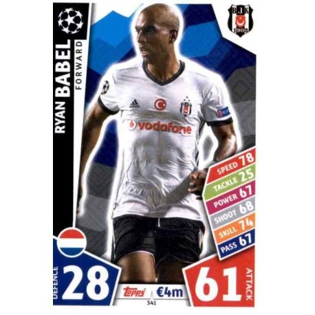 Ryan Babel Besiktas 341 Match Attax Champions 2017-18