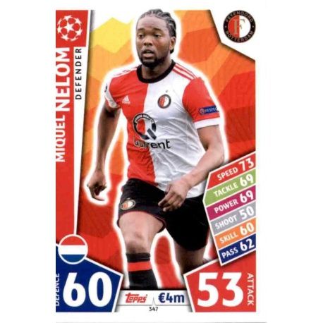 Miquel Nelom Feyenoord 347 Match Attax Champions 2017-18