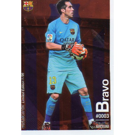 Claudio Bravo Metalcard Limited Edition Barcelona Las Fichas Quiz Liga 2016 Official Quiz Game Collection