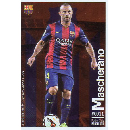 Mascherano Metalcard Limited Edition Barcelona Las Fichas Quiz Liga 2016 Official Quiz Game Collection