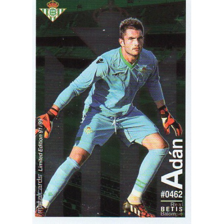Adán Metalcard Limited Edition Betis Las Fichas Quiz Liga 2016 Official Quiz Game Collection