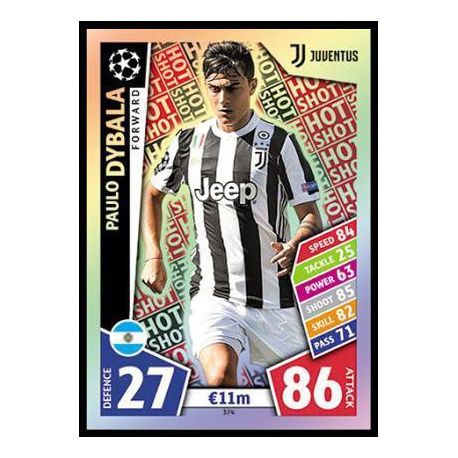 Paulo Dybala - Hot Shot Juventus 374 Match Attax Champions 2017-18