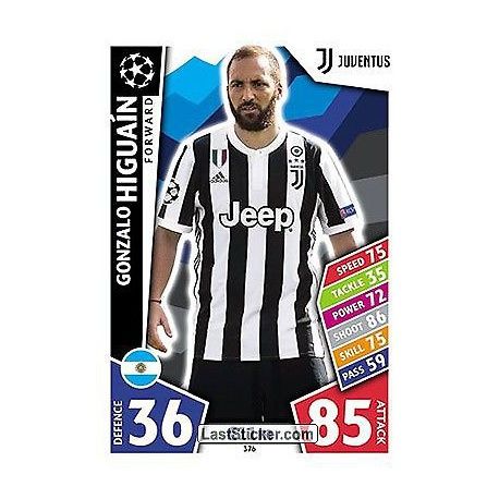 Gonzalo Higuaín Juventus 376 Match Attax Champions 2017-18