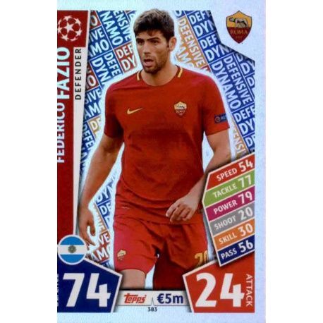 Federico Fazio - Defensive Dynamo Roma 383 Match Attax Champions 2017-18