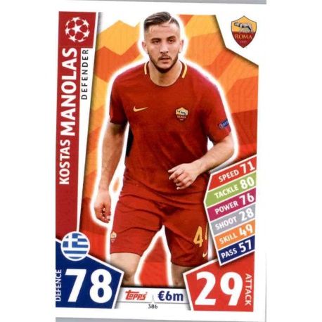 Kostas Manolas Roma 386 Match Attax Champions 2017-18