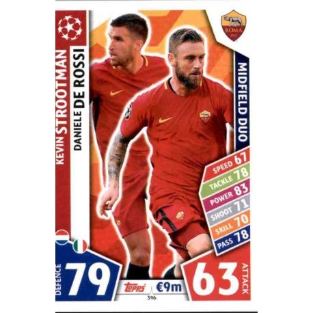 Kevin Strootman - Daniele De Rossi - Midfield Duo Roma 396 Match Attax Champions 2017-18