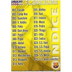 Índice Barcelona 22 Las Fichas de la Liga 2012 Official Quiz Game Collection