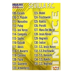 Índice Sevilla 130 Las Fichas de la Liga 2012 Official Quiz Game Collection