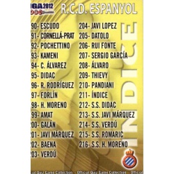 Índice Espanyol 211 Las Fichas de la Liga 2012 Official Quiz Game Collection