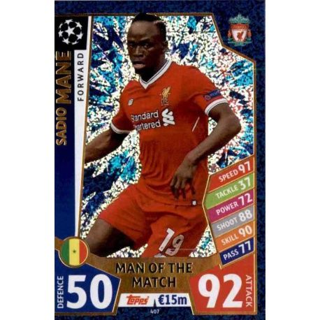 Sadio Mané Man of the Match 407 Match Attax Champions 2017-18