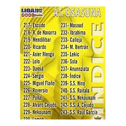 Índice Osasuna 238 Las Fichas de la Liga 2012 Official Quiz Game Collection