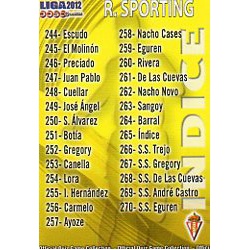 Índice Sporting Gijón 265 Las Fichas de la Liga 2012 Official Quiz Game Collection