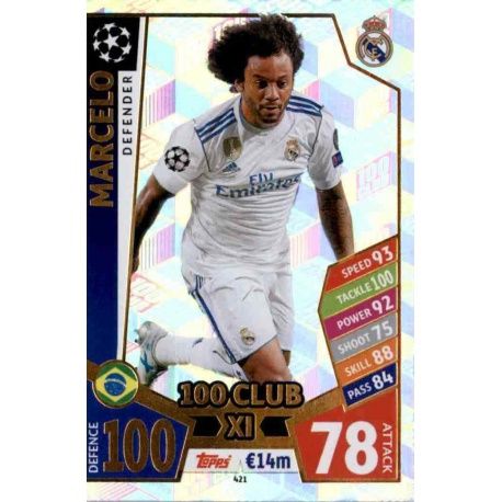 Marcelo UCL 100 Club XI 421 Match Attax Champions 2017-18