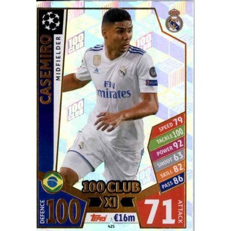 Casemiro UCL 100 Club XI 425 Match Attax Champions 2017-18