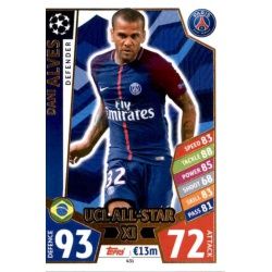Dani Alves UCL AllStar XI 431 Match Attax Champions 2017-18