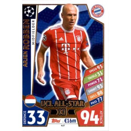 Arjen Robben UCL AllStar XI 437 Match Attax Champions 2017-18