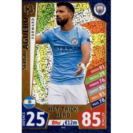 Sergio Agüero Hat-Trick Hero 445 Match Attax Champions 2017-18