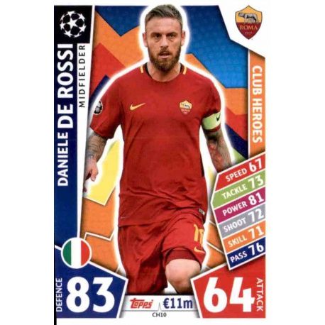 Daniele De Rossi Club Heroes CH10 Match Attax Champions 2017-18