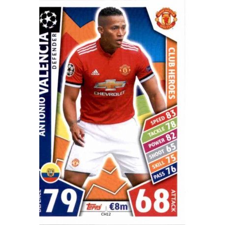 Antonio Valencia Club Heroes CH12 Match Attax Champions 2017-18