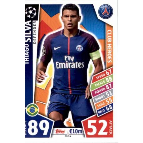 Thiago Silva Club Heroes CH14 Match Attax Champions 2017-18