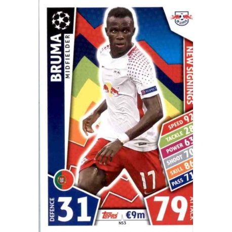 Bruma New Signings NS3 Match Attax Champions 2017-18