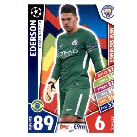 Ederson New Signings NS7 Match Attax Champions 2017-18