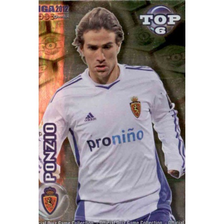 Ponzio Top Verde Real Zaragoza 592 Las Fichas de la Liga 2012 Official Quiz Game Collection