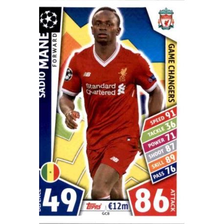 Sadio Mané Game Changers GC8 Match Attax Champions 2017-18