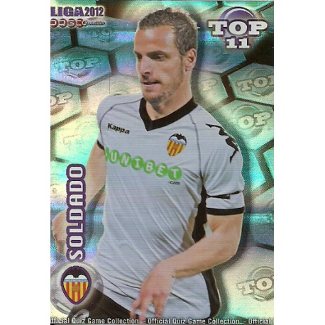 Soldado Top Blue Horizontal Stripes Valencia 631 Las Fichas de la Liga 2012 Official Quiz Game Collection